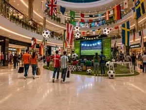 Decoración de fútbol para chiringuitos, en la playa o actividades de entretenimiento durante el Mundial 2026